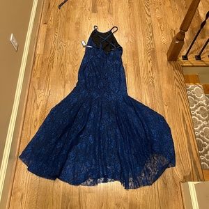 Vera Wang Spaghetti Strap Royal Blue and Back lace Mermaid dress NWT Size 12